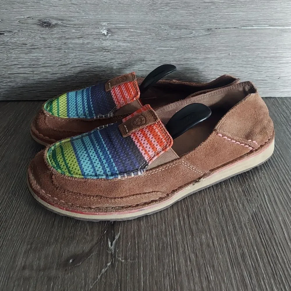 Ariat Cruiser Palm Brown Serape Mesh Slip On Shoes  Size 8B